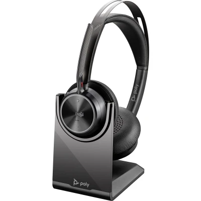 Afbeelding van Poly Voyager Focus 2 (Draadloze, USB C), Kantoorheadset, Zwart