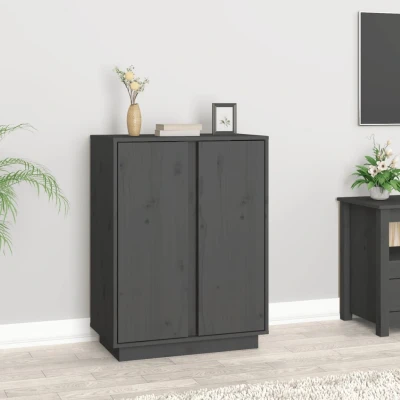 Afbeelding van Dressoir 60x35x80 cm massief grenenhout grijs