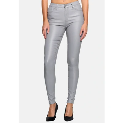 Afbeelding van Elara Kunstleder HOSE Broek, Dames, Maat: 34, Grau
