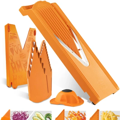Afbeelding van Börner Mandoline V3 Starter 5 delige set snijdiktes Geschikt als Frietsnijder BPA vrij en Roestvrij Oranje