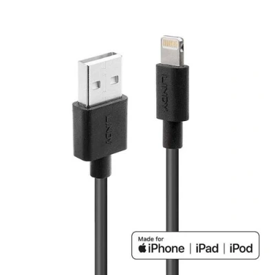 Image de Lindy Câble Lightning mâle pour USB 3 m noir sans halogène Apple iPad/iPhone/iPod (Lightning)