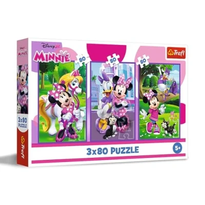 Afbeelding van Trefl Puzzle 3 x 80 Minnie Maus (240 onderdelen)