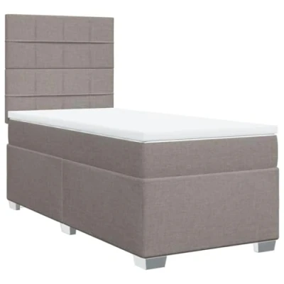 Afbeelding van vidaXL Boxspring met matras stof taupe 90x200 cm
