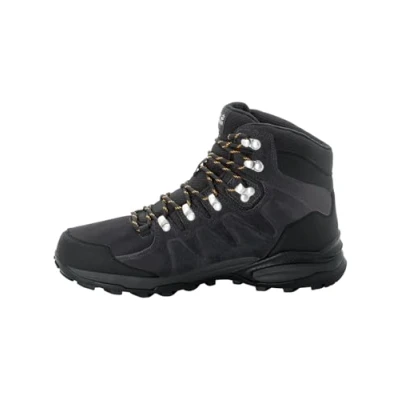 Afbeelding van Jack Wolfskin Refugio Texapore MID M Outdoorschoenen Phantom/burly yellow, Heren, Maat: 43, yellow Leer en textiel