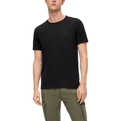 Afbeelding van QS Tshirt basic, Heren, Maat: Large, Schwarz