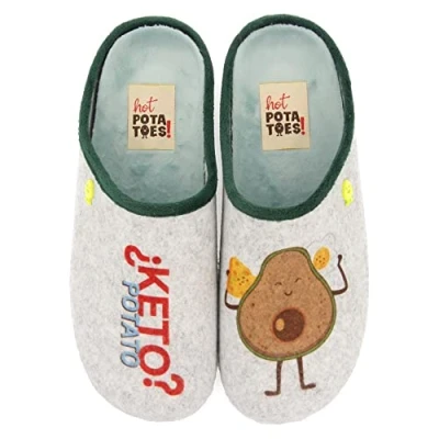 Afbeelding van HOT POTATOES Donard, pantoffels, dames, grijs, 40 EU, grijs.
