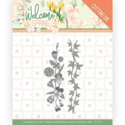 Afbeelding van Flowers and Leaf Borders Welcome Spring Cutting Die by Jeanine&#039;s Art