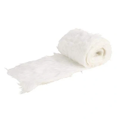 Afbeelding van Ideen mit Herz Kunstbontband, kunstbont, 12 cm breed, 2 m lang, ideaal voor knutselen, naaien, decoratie, tafelloper, wit