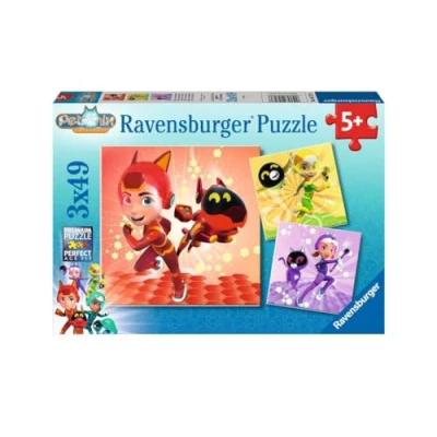 Afbeelding van Ravensburger Kinderpuzzel 05727 Matt, Jia en Emma 3x49 stukjes Petronix puzzel voor kinderen vanaf 5 jaar (49 onderdelen)