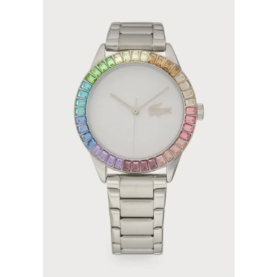 Afbeelding van Lacoste Ladycroc Horloge white/silvercoloured, Dames, Maat: One Size, White/silver coloured
