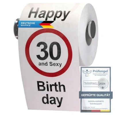 Afbeelding van GOODS+GADGETS Grappig toiletpapier voor de 30e verjaardag decoratie