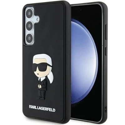 Afbeelding van Karl Lagerfeld 3D Rubberen Ikonik hoesje voor Samsung Galaxy S24 Ultra zwart