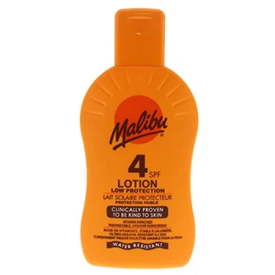 Afbeelding van Malibu Zonnelotion SPF 4 bestand tegen water en vitamine met lage bescherming, 200 ml