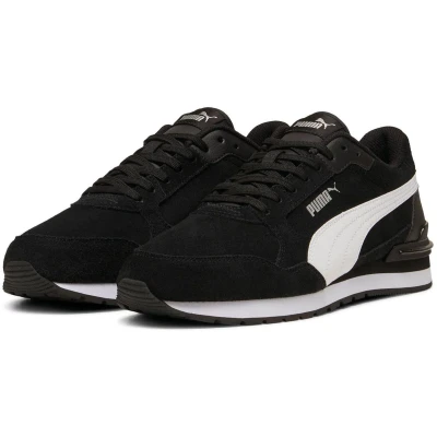 Afbeelding van PUMA ST Runner v4 Suede Sneakers, uniseks, zwart/wit/zilver metallic
