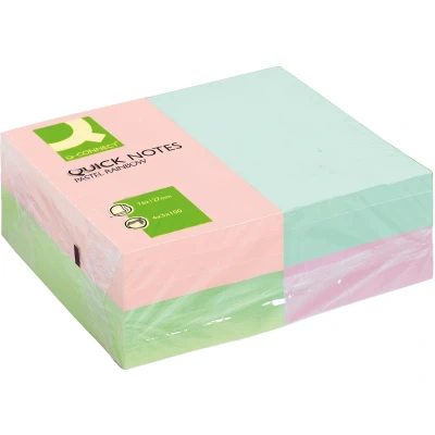 Afbeelding van Q Connect, Plakbriefje, Sticky Notes Quick pastelkleuren assorti (76 x 127 mm)