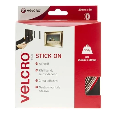 Afbeelding van VELCRO® VEL EC60216 Klittenband Om vast te plakken Haak en lusdeel (l x b) 5000 mm 20 Wit 5 m