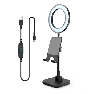 Afbeelding van DigiPower Video Conferencing Light Stand 36 LED Videocalls Smartphone/ Tablet USB Power charger TikTok, YouTube Zwart