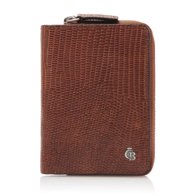 Afbeelding van Castelijn &amp; Beerens Donna Damesportemonnee Ritsvak 4 Pasjes RFID cognac Dames portemonnee