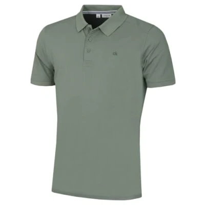 Afbeelding van Calvin Klein Campus 2025 Golfpolo met geribbelde kraag en 3 knopen voor heren, Wijze, XL