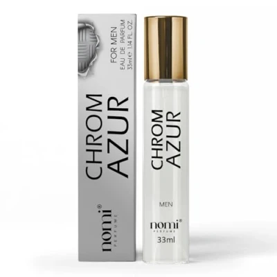 Afbeelding van Nomi Perfume Eau de Parfum voor heren, 33 ml, AZUR chroom met 20% geuroliën, citrusnoten en mannelijke elegantie, langdurige geur