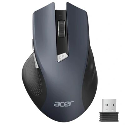 Afbeelding van acer Ergonomische draadloze muis, computermuis, 2,4 GHz met mini USB ontvanger, optische 1600 DPI verstelbaar, 6 programmeerbare toetsen, compatibel PC/Mac/Laptop