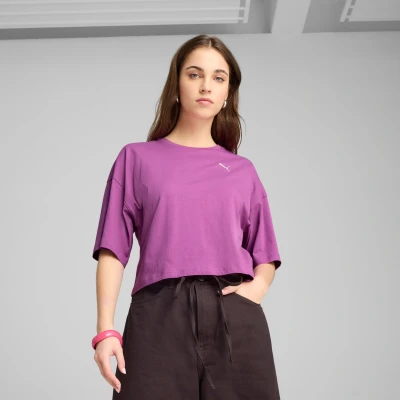 Afbeelding van Puma Tshirt basic, Dames, Maat: XS, Wild berry