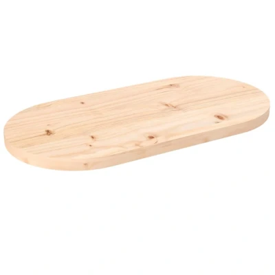 Afbeelding van Tafelblad ovaal 60x30x2,5 cm massief grenenhout