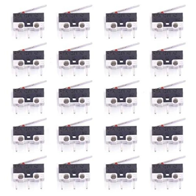 Afbeelding van Youmile 20 PACK Micro Schakelaar AC 1A 125 V 3Pin SPDT NO + NC Scharnier Hendel Momentary Drukknop Eindschakelaar voor Arduino