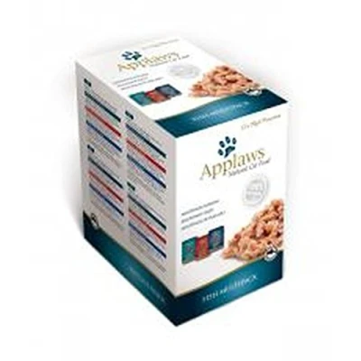 Afbeelding van 12x70g Maaltijdzakjes in Bouillon Vis selectie Applaws Kattenvoer