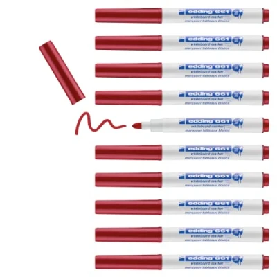 Afbeelding van Whiteboard marker Edding 661 Rood (10 Stuks)