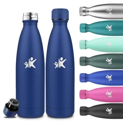 Afbeelding van Grsta thermosfles, 750 ml, BPA vrij, roestvrijstalen waterfles, lekvrij, vacuüm geïsoleerde voor kamperen, hardlopen, wandelen, yoga, fitness