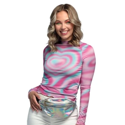 Afbeelding van Boland Heuptasje Holodelic Zilver Volwassenen Unisex 90&#039;s Retro Old school Festival Carnaval Themafeest