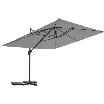 Afbeelding van Parasol vrijhangend tuin zweefparasol aluminium &quot;Sky 4&quot; 3 x 4 m Grijs
