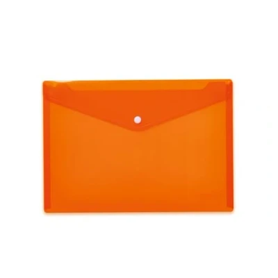 Afbeelding van HERMA 5 stuks A4 documentenmappen, transparant, oranje, kleine transparante hoezen met drukknop, kunststof envelop voor school, universiteit, kantoor, reizen