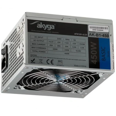 Image de Akyga Basic Series AK B1 500 Alimentation électrique (interne) ATX12V 2.31 CA 230 V Watt PFC gris