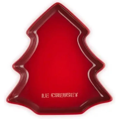 Afbeelding van Le Creuset Serveerschaal Kerstboom 19cm Kersenrood Aardewerk