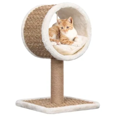 Afbeelding van vidaXL Kattenmeubel met tunnel en speeltje 56 cm zeegras