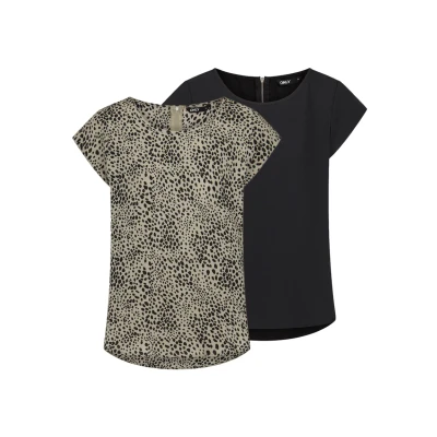 Afbeelding van Only Dames T Shirt ONLVIC bequem Veelkleurig 40 Ronde Hals Volwassenen