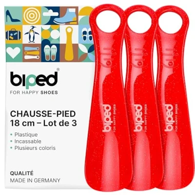 Afbeelding van biped set van 3 schoenlepels kunststof 18 cm schoenlepel Duitse productie z1570(rood)