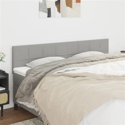 Afbeelding van Hoofdborden 2 st 100 x 5 78/88 cm stof lichtgrijs