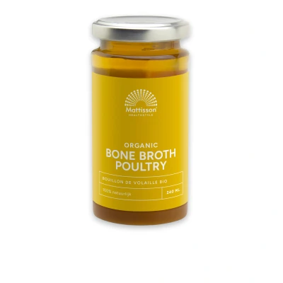 Afbeelding van Mattisson Biologische Botten Bouillon Gevogelte Bone Broth Poultry 240ml