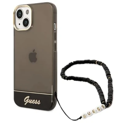 Afbeelding van Guess iPhone 14 Back Cover TPU Hoesje Transparant/Zwart Bescherm je Telefoon &amp; Voorkom Kras en Stootschade