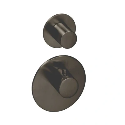 Afbeelding van SB 316 AESTHETICS Round Inbouw thermostaatkraan met 1 uitgang / stopkraan PVD gun metal geborsteld 1208954896