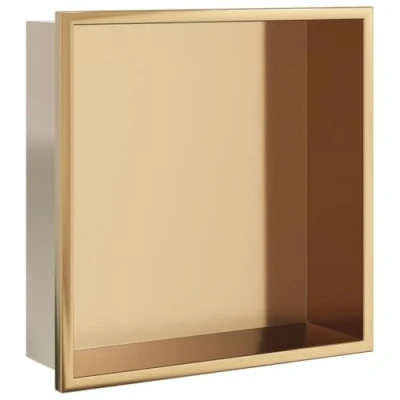 Afbeelding van vidaXL Douchenis 32x32x9 cm roestvrijstaal geborsteld goudkleurig