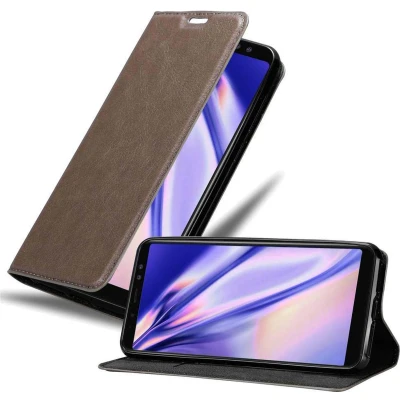 Afbeelding van Cadorabo Hoesje geschikt voor Samsung Galaxy A6 2018 in KOFFIE BRUIN Beschermhoes met magnetische sluiting, standfunctie en kaartvakje Book Case Cover Etui