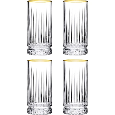 Afbeelding van Pasabahce Longdrink Elysia 28 cl Transparant Goud 4 stuk(s)