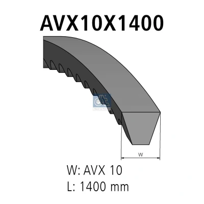 Afbeelding van DT Spare Parts 2.21071 V Snaar 10 1400 TOYOTA: Land Cruiser 60, MAN: M 90, VOLVO: 760 Saloon