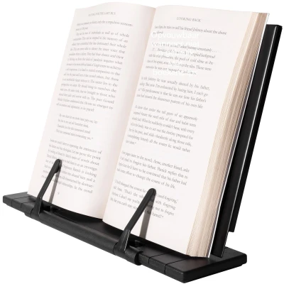 Afbeelding van H&amp;S Metalen Boekenstandaard Opvouwbare en Draagbare Boekhouder voor het Lezen Verstelbare Recept of Tekst Boekensteun