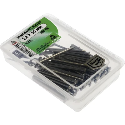 Afbeelding van Deltafix. Spijkers. Draadnagels bolkop 2,4 x 50 mm rvs 200 gram.