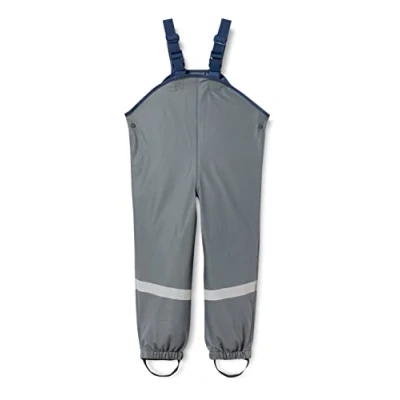 Afbeelding van Playshoes Regenbroek met bretels voor kinderen Donkergrijs maat 104cm